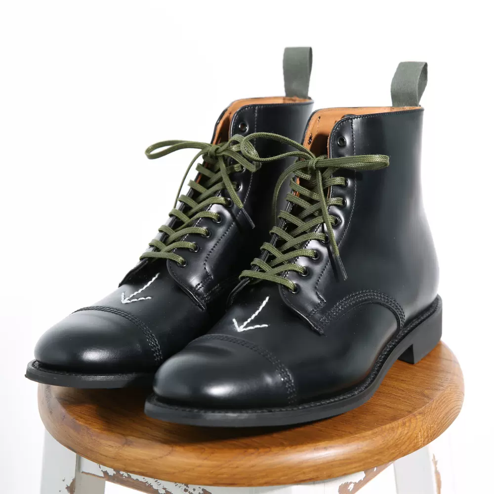 英国制造Sanders复古三接头军事线牛皮男鞋靴子阔箭版2091B-Taobao