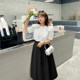 200Jin [Jin equals 0.5 kg] Large size women's skirt 2025 summer new product fat mm high waist versatile slim pleated short skirt umbrella skirt
