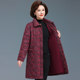 Middle-aged and elderly women's mid-length cotton-padded clothes for mothers winter printed cotton-padded coats grandma's fashionable and loose old lady's cotton-padded jackets