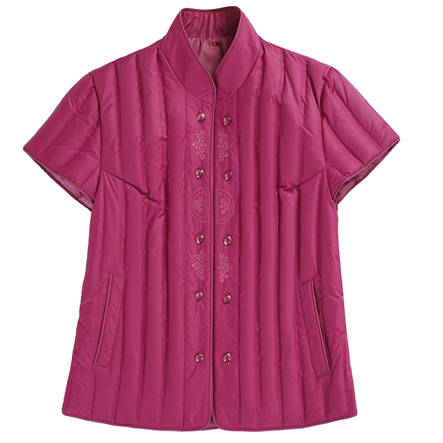 Winter down vest for middle-aged and elderly women, half-sleeved vest, elderly white duck down vest, down jacket, mother's outer cover