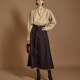DINT Korean genuine purchasing agent direct mail fashion versatile two-side pocket high waist trumpet belt half-body long skirt SK2812
