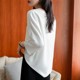One-length silk shirt top for women's short-sleeved drooping mulberry silk shirt summer new style design sense of seven-quarter sleeves
