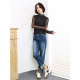 KAKA European customer single half high neck long sleeve floral versatile mesh high elastic slim base shirt skin clothes women's special
