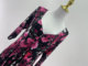 Foreign Trade Europe and the United States Large Size Women's Rose Story V-neck Large Stretch Knitted Cropped Sleeve Dress