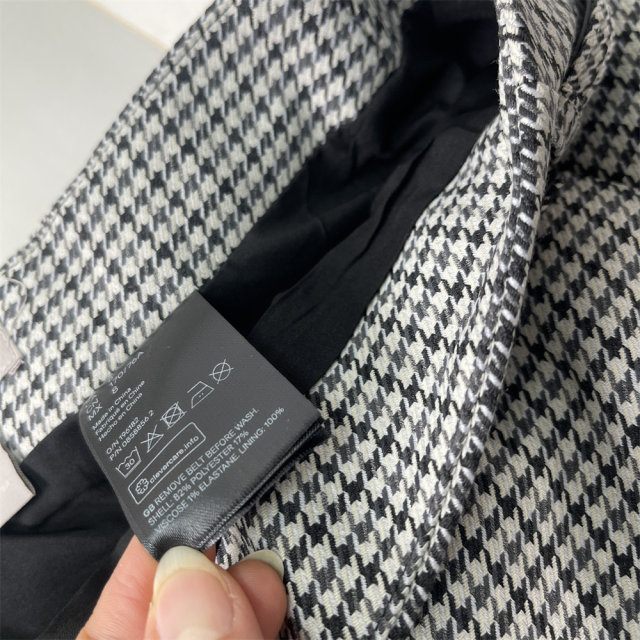 Foreign trade European and American singles Fashion OL commuting Autumn and winter Thousand Houndstooth plaid large-size skirt