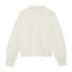 Domestic spot Petite Mendigote French turtleblap bubble sleeve wood ear ear long -sleeved top Tissam
