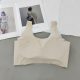 Medium-sized, large-size, traceless, comfortable, nude, sports underwear for women, fixed cup, no steel ring, wide shoulder strap, anti-exposure bra