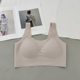 Medium-sized, large-size, traceless, comfortable, nude, sports underwear for women, fixed cup, no steel ring, wide shoulder strap, anti-exposure bra