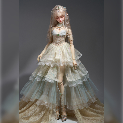 taobao agent 3 -point female elf style dress set BJD doll doll clothing AS angel workshop clothing