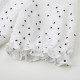 Wide-tied black ears lace polka dot splicing short-sleeved shirt shirt for women 2025 spring and summer new white top