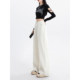 Loose wide-leg pants slim and drooping jeans white denim floor trousers 8912
