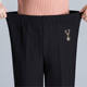 Plus size plus size middle-aged and elderly women's pants plus size mom pants high waist granny pants plus velvet thickened trousers spring and autumn pants