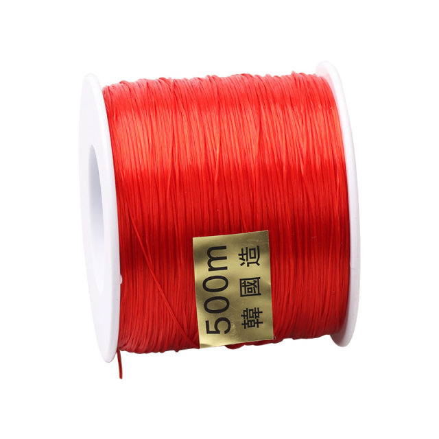 Large roll flat elastic cord diy threaded Buddha beads crystal jade 500 meters elastic cord gold and silver shop beaded rubber band rope