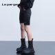 Napajia high-waist sports five-point tights 2025 spring new women's black personalized casual versatile pants