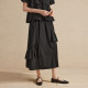 Broadcasting asymmetric ruffled skirt female 2024 spring new large lower sway A -line long skirt DDR2BD5605
