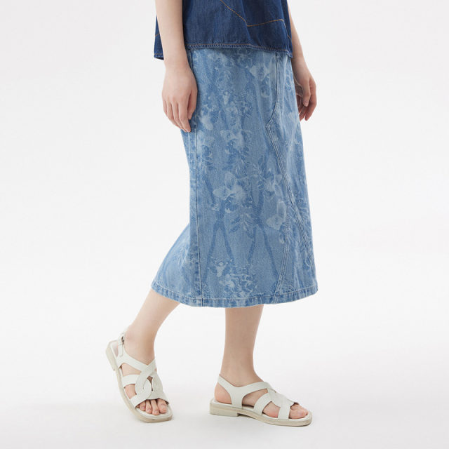 Authentic summer new style zipper placket double side pocket denim skirt women DDQ2BD5126