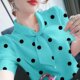 Puff sleeve chiffon shirt for women 2024 summer new loose slim polka dot large size bow short-sleeved top