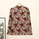 velvet thickened warm bottoming shirt for women t winter clothes new long-sleeved printed shirt for middle-aged and elderly people versatile pullover T-shirt