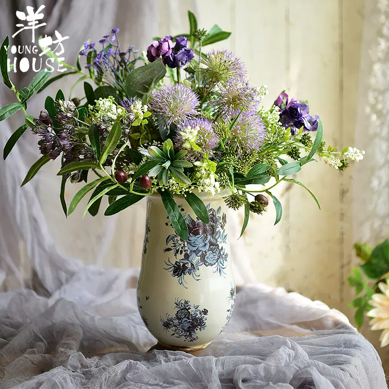 洋坊诺雨设计师新款手札假花束白绿色春夏系客 洋坊诺雨设计师新款手札假花束白绿色春夏系客