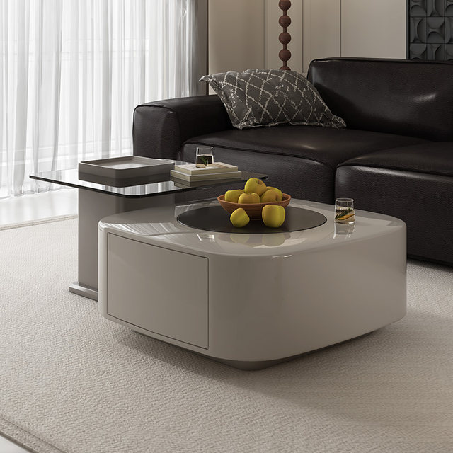Modern simple living room and small apartment creative square coffee ...