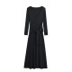 Spring and summer knitted dress for women, sexy long sleeves, waist-hugging temperament, inner straps, U-neck base, hip-packing long skirt