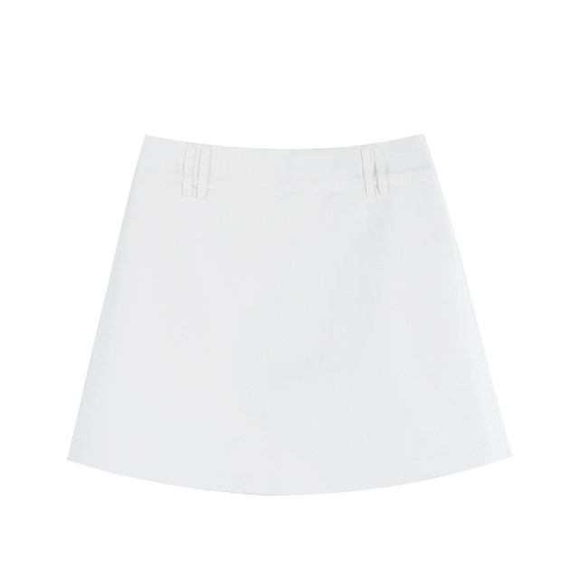 MULVAN gray skirt for women new high-waisted hip A-line skirt versatile anti-exposure skirt pants