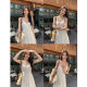 MULVAN white dress women's v-neck suspender skirt high-end loose temperament long skirt vacation style fairy skirt