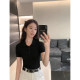 MULVAN retro twist polo short-sleeved sweater for women's summer short ten-silk thin shoulder T-shirt casual top