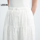 Lecho dark pattern jacquard white skirt for women 25 years summer new Tucker design skirt girlish casual long skirt