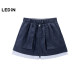 Lecho Vibrant Contrast Color A-line Short Skirt Summer Workwear Large Pocket Skirt C2GEF2315
