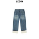 Leducho Nine -point denim straight pants 2024 new pants C2HAE2C01
