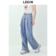 Lecho washing water jeans trousers in summer new parachute pants wide-leg casual girls classic straight versatile trousers
