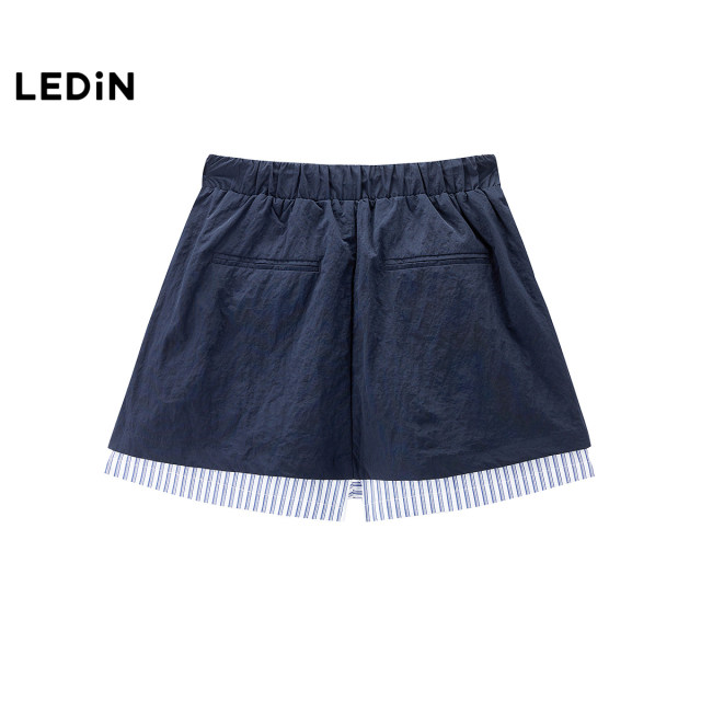 Lecho Vibrant Contrast Color A-line Short Skirt Summer Workwear Large Pocket Skirt C2GEF2315
