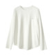 Washed cotton Curved women's base shirt Round neck pocket long sleeve loose pullover T-shirt 25 years spring wear New