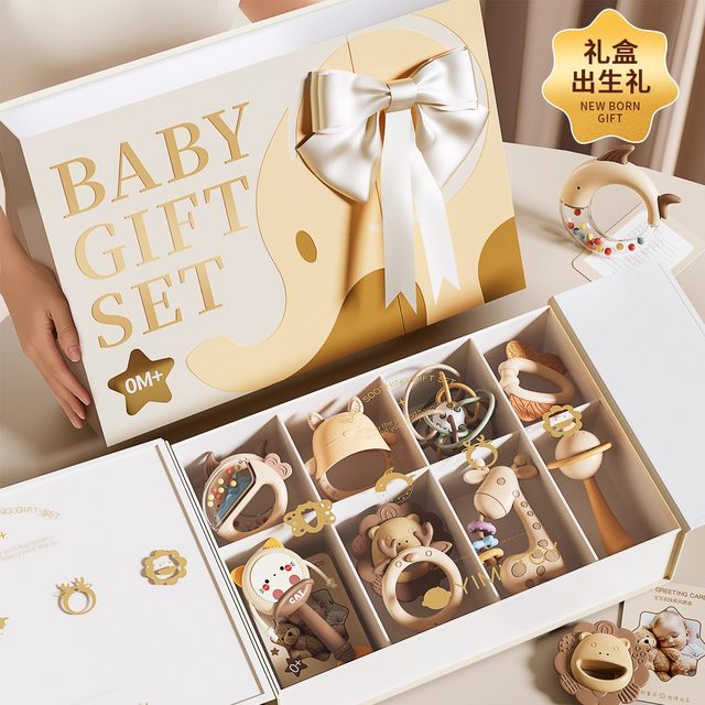 Japan imported MUJIE newborn full moon gift 0-6 months infant teething gel baby hand rattle toy