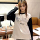 Alexia Sandra Dong Xuan same rabbit badge embellished LOGO rag-shoulder long-sleeved T-shirt 301261