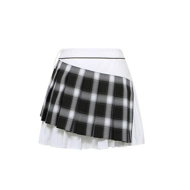 JAC FLEURANT 24 Autumn and Winter Women's Irregular Plaid Spliced ​​Pleated Short Skirt Yintai Department Store 301403