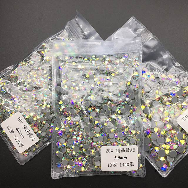 1.3-10.0mm flat bottom AB hot diamond boutique imitation Austrian rubber bottom colorful diamond Latin costume dance costume colorful diamond