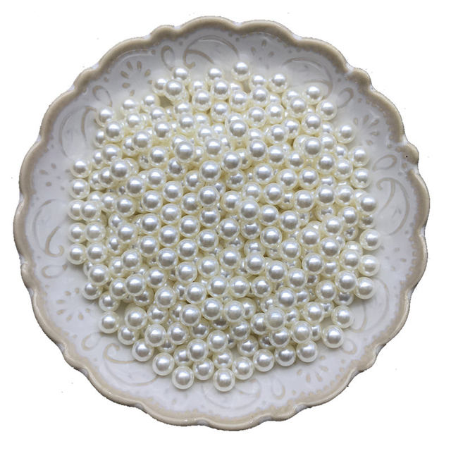 Potless circular imitation pearl beef -colored all -round dispersed bead DIY spiral hair accessories handmade material small bag scattered