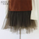 Spring new commuter solid color versatile high waist pleated skirt mesh autumn and winter princess puffy skirt short skirt for women
