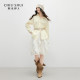 Qiushui Yiren white A-line skirt beautiful midi skirt 2025 summer new lace lace gentle skirt