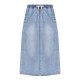 Qiushui Yiren denim skirt 2025 summer new women's fashion high waist elastic slit versatile skirt