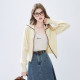 Qiushui Yiren simple and versatile knitted cardigan 2025 early autumn new women's double zipper lapel long-sleeved sweater