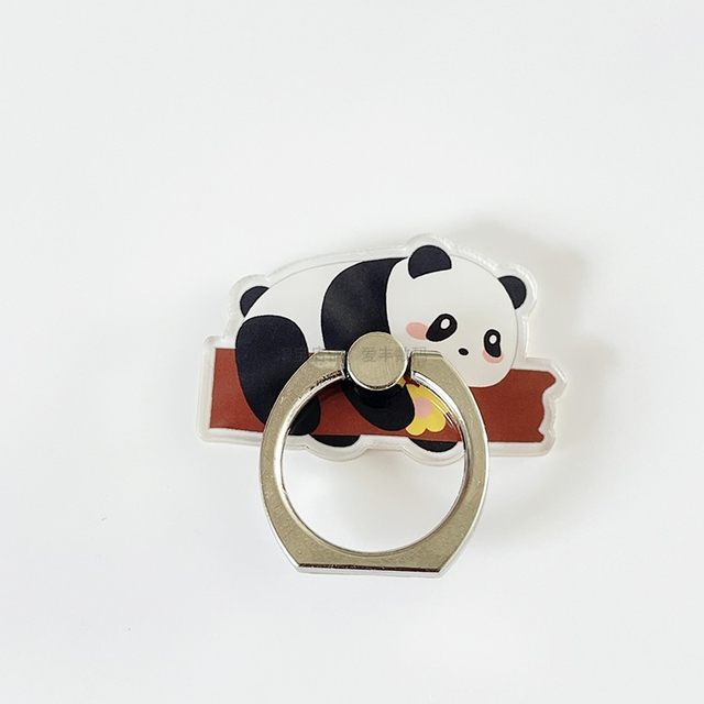 Cute creative panda mobile phone ring buckle holder acrylic mobile phone back sticker desktop lazy holder buckle rotation