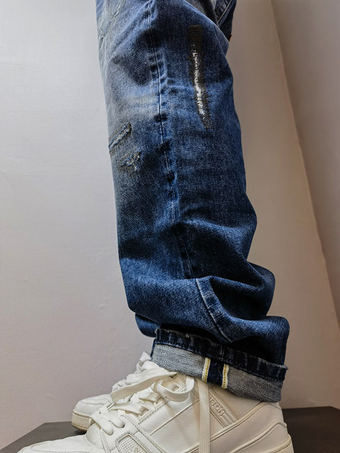 Fenom Fujiwara C10 Yellow Light Power Tanning Naoming Loose 15oz Heavy Murry Wouring Jeans
