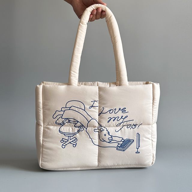 Good products for export and foreign trade! Thickened shock-absorbing soft down bag, shoulder commuter computer bag 13.3 inches, cute daily casual college student class bag, non-shoulder work document bag