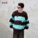 BJHG irresponsible New Year striped round neck sweater men's spring and autumn trendy American loose couple sweater women