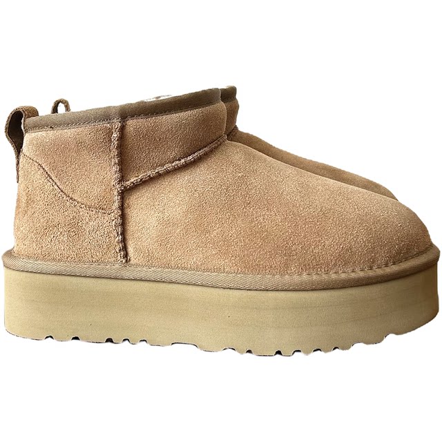 Henan Sangpo Village 2025 new sheepskin one-piece genuine leather wool muffin thick sole heightening snow boots women's short tube