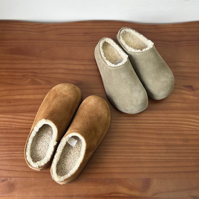 Henan Sangpo Sheep Fur Terminal Folk Wool Small Potato All -inclusive Boken Shoe Bao Head Half slippers Snow Boot Women

