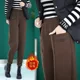 
Autumn and winter new style plus velvet high waist versatile loose slimming harem pants for women cold-proof and warm mom wear fashionable casual pants